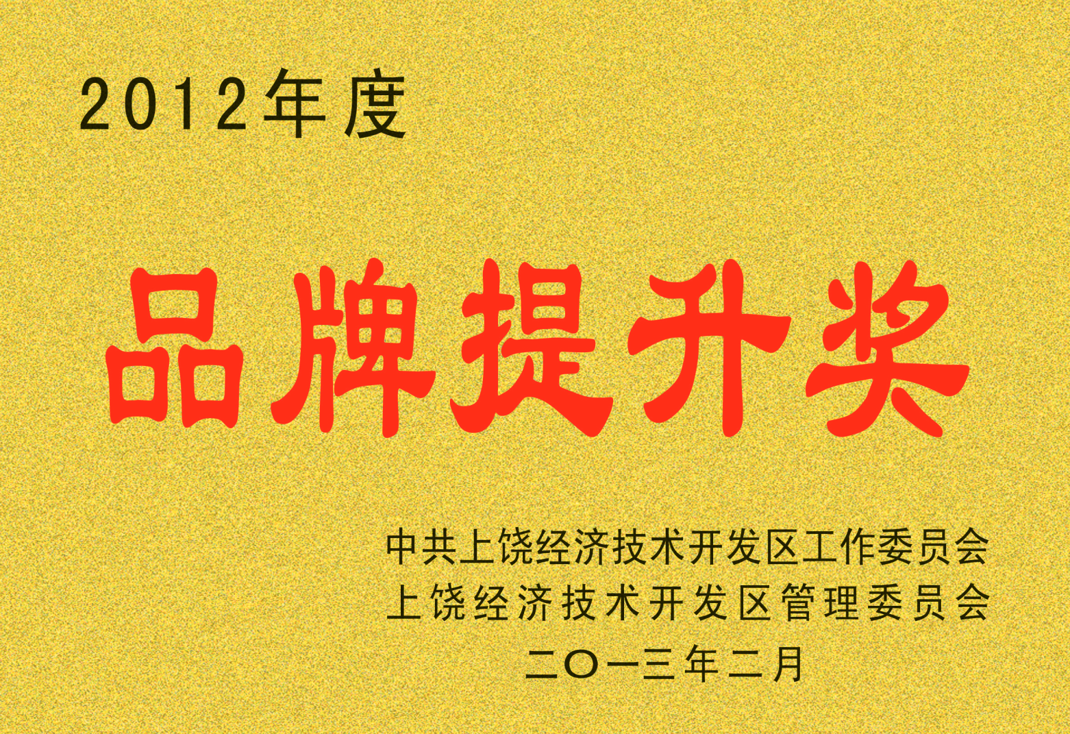 品牌提升奖-2012